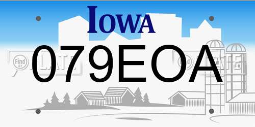 079EOA Iowa License Plate