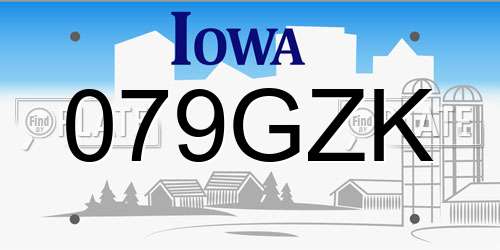 079GZK Iowa License Plate