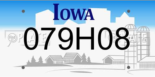 079H08 Iowa License Plate