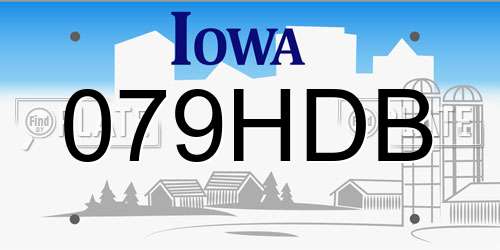 079HDB Iowa License Plate