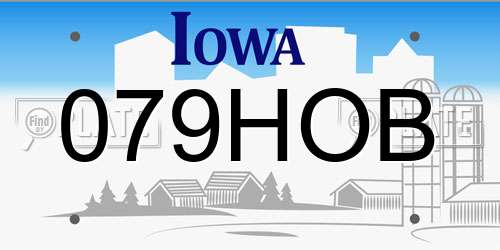 079HOB Iowa License Plate