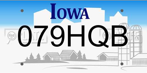 079HQB Iowa License Plate