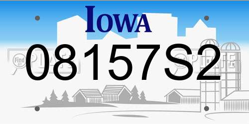 08157S2 Iowa License Plate