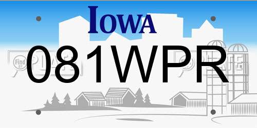 081WPR Iowa License Plate