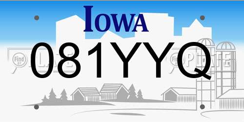 081YYQ Iowa License Plate