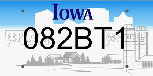 082BT1 Iowa License Plate