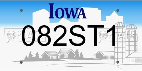 082ST1 Iowa License Plate