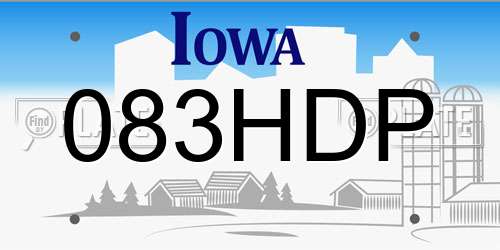 083HDP Iowa License Plate