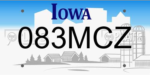 083MCZ Iowa License Plate