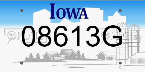 08613G Iowa License Plate