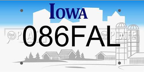 086FAL Iowa License Plate