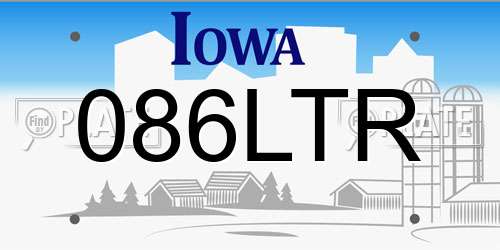 086LTR Iowa License Plate
