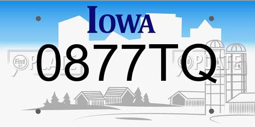 0877TQ Iowa License Plate