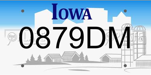 0879DM Iowa License Plate