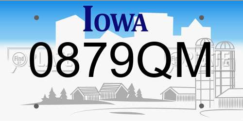 0879QM Iowa License Plate