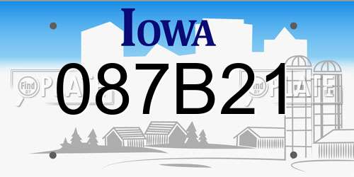 087B21 Iowa License Plate