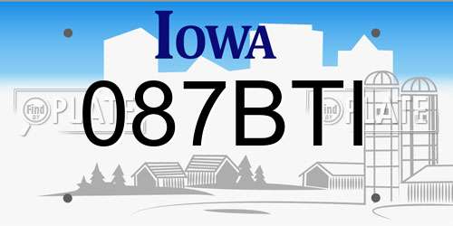 087BTI Iowa License Plate