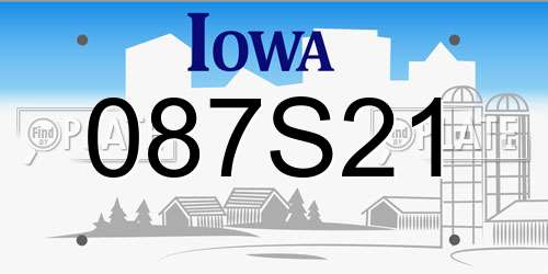 087S21 Iowa License Plate