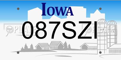 087SZI Iowa License Plate