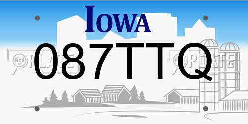 087TTQ Iowa License Plate