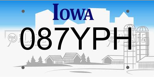 087YPH Iowa License Plate