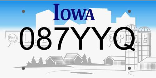087YYQ Iowa License Plate