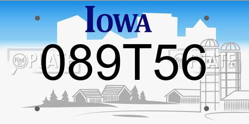 089T56 Iowa License Plate