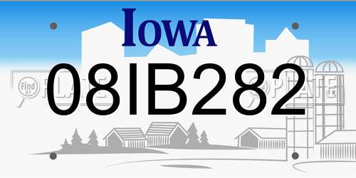 08IB282 Iowa License Plate