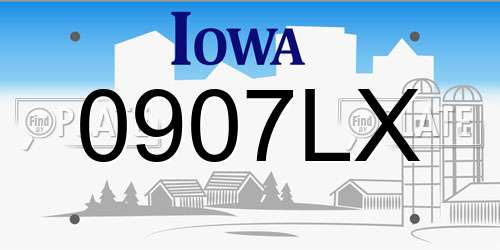0907LX Iowa License Plate