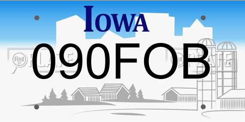 090FOB Iowa License Plate
