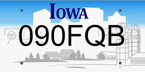 090FQB Iowa License Plate