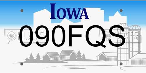 090FQS Iowa License Plate