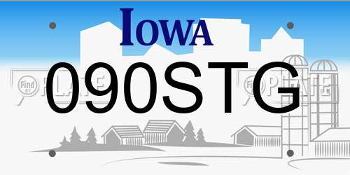 090STG Iowa License Plate