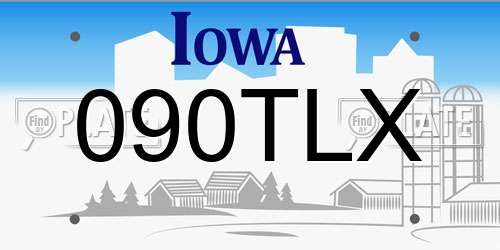 090TLX Iowa License Plate