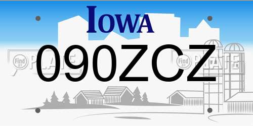 090ZCZ Iowa License Plate