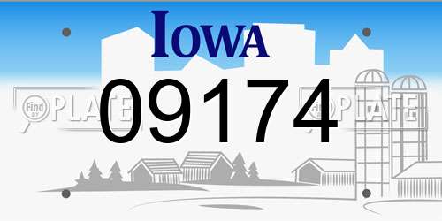 09174 Iowa License Plate