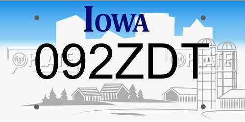 092ZDT Iowa License Plate
