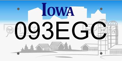 093EGC Iowa License Plate