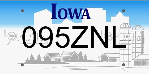 095ZNL Iowa License Plate