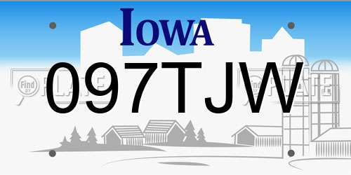 097TJW Iowa License Plate