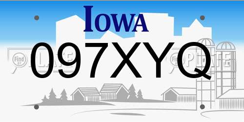 097XYQ Iowa License Plate