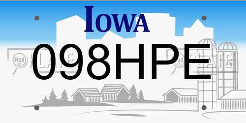 098HPE Iowa License Plate