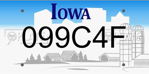 099C4F Iowa License Plate