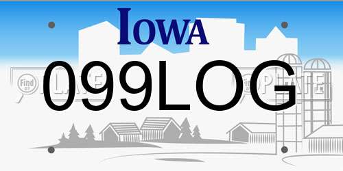 099LOG Iowa License Plate