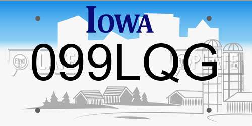 099LQG Iowa License Plate