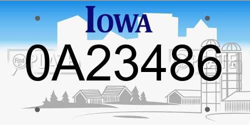 0A23486 Iowa License Plate