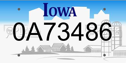 0A73486 Iowa License Plate