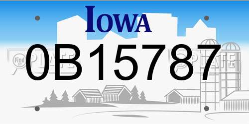 0B15787 Iowa License Plate