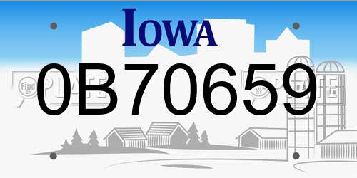 0B70659 Iowa License Plate