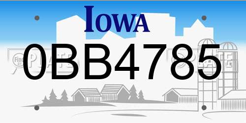 0BB4785 Iowa License Plate